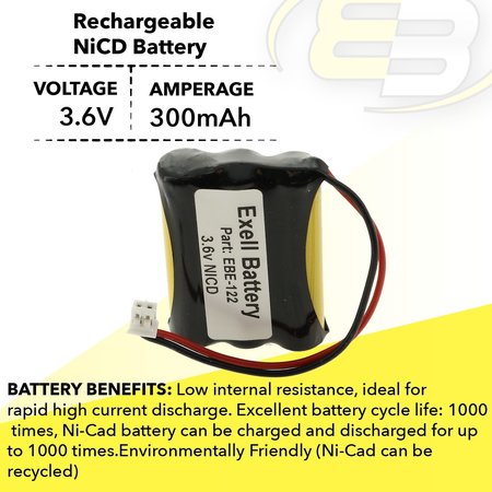 Exell Battery ATM Machine Battery Fits Resistacap N250AAAF3WL Replaces CUSTOM-122 EBE-122